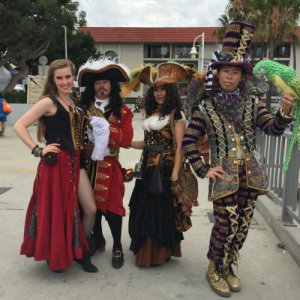 a group of people posing for the camera